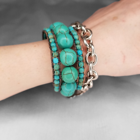Wristy Wraps Jewelry - Handmade Turquoise Cuff Bracelet